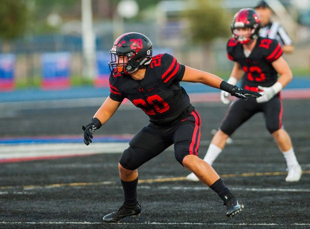 Clayton Valley's Aaron Fonseca reads a play against Canyon Springs.