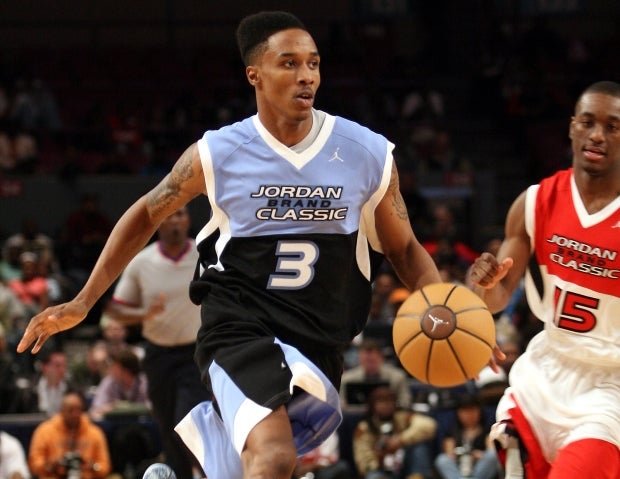 Brandon Jennings, shown here competing in the Jordan Brand Classic at Madison Square Garden, was the No. 1 prospect in the 2008 class.