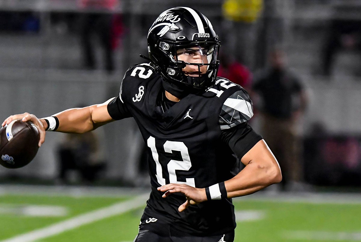 St. John Bosco quarterback Koa Malau'ulu is back for his junior season after throwing 33 touchdown passes with five interceptions against arguably the toughest schedule in the nation as a sophomore. (PHOTO: Louis Lopez)