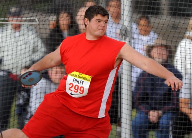 Finley winds up at the Arcadia Invitational in April.