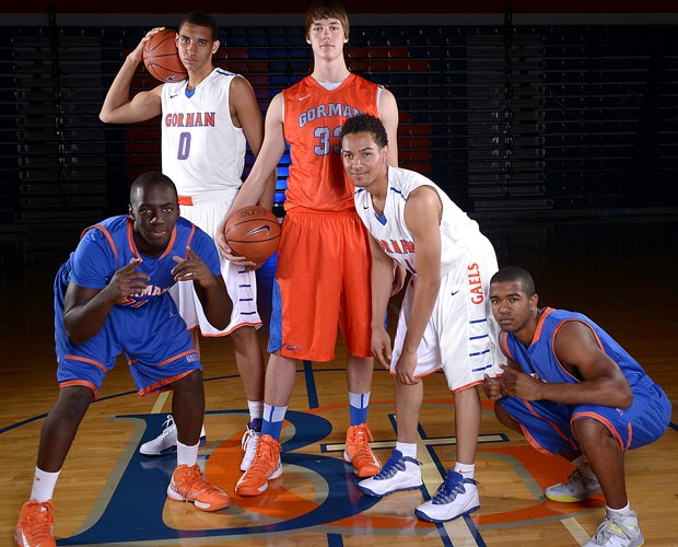 Bishop Gorman possess a wealth of talent on its roster including players (left to right): Obim Okeke, Chase Jeter, Stephen Zimmerman, Noah Robotham and Miles Loupe.