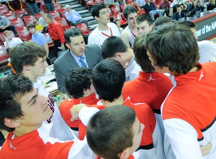 Aaron Windler, shown here coaching Chaparral in the 2010 state tournament, is the new head coach at Mountain Pointe.