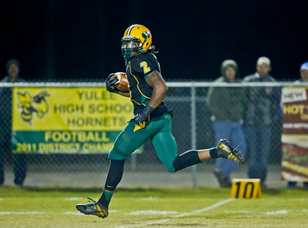 Following a 52-yard second-quarter touchdown run Nov. 16 against Taylor County, Yulee High School's Derrick Henry was all by himself as the national career rushing king. 