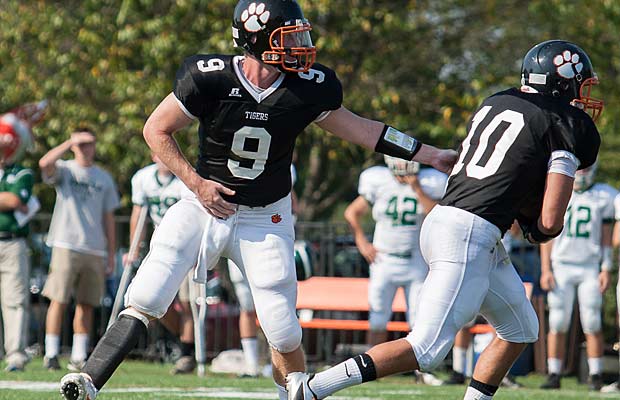 Woodberry Forest (Va.) quarterback Jacob Rainey, a Division I college prospect, made a gallant return to the football field a year after he broke his knee in a scrimmage, which severed an artery. The injury led to partial amputation of his right leg. He played limited minutes in 2012 but remarkably recorded a QB rating of 148.