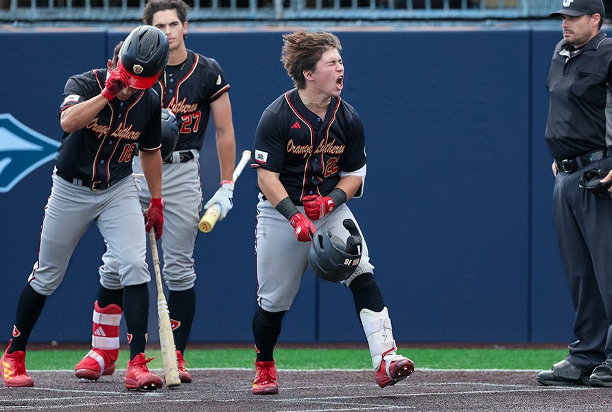 Brady Murrietta and Orange Lutheran have had plenty to be excited about recently, winning nine in a row including a sweep of league rival JSerra Catholic last week. (PHOTO: Tim Peck)