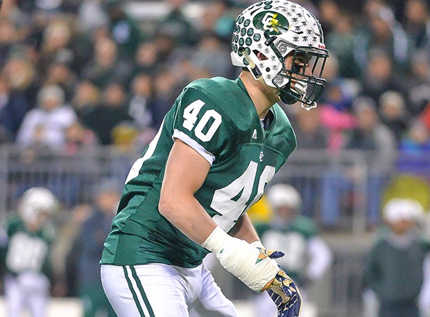 Canton Central Catholic linebacker Griffin Baumoel helped the Crusaders make three straight D-V state finals.