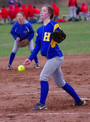 Dakers doesn't normally pitch, but added that to
her repertoire last season.