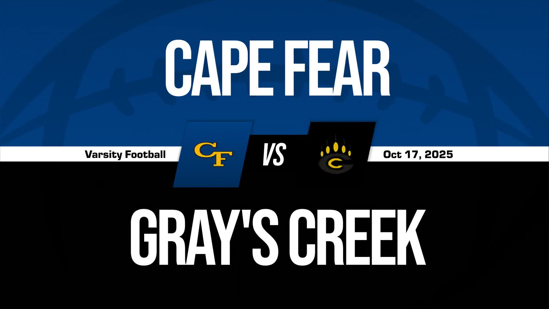 Football Game Preview: Gray's Creek Bears vs. Terry Sanford Bulldogs + How To Watch