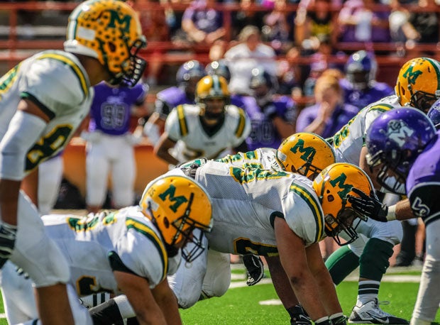 The Mayfield defensive line will look to once again stifle the Las Cruces offense in this week's title game.