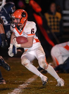 Caleb Bednarz not only had 10 tackles
on defense but he was an offensive
force.