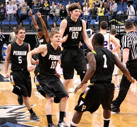 Perham lets loose after championship win and 31-1 season.