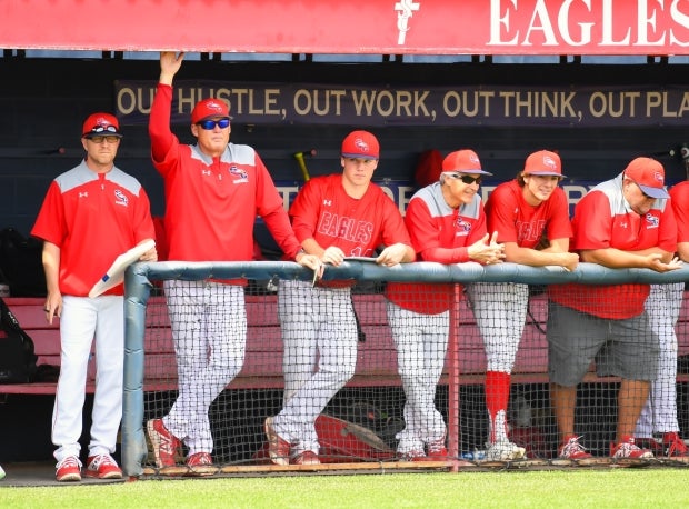 Former MLB standout Tim Salmon (second from left) is in his fifth season as coach at Scottsdale Christian Academy.
