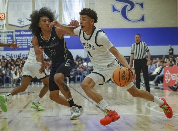 Rapidly rising prospect Justin Pippen has authored a dominant senior campaign to help Sierra Canyon ascend to No. 4 in the MaxPreps Top 25. (Photo: Gregory Fiore)