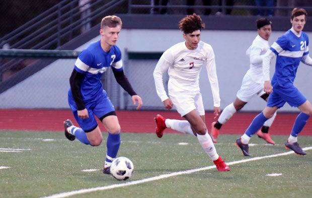 Braeden Pryor (left) has come a long way from his goalkeeping days. 