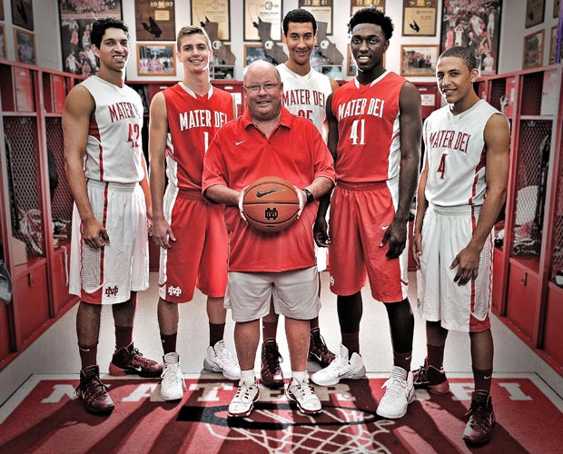 Head coach Gary McKnight (center) has a team loaded with talent and experience including players (left to right): Mario Soto, Rex Pflueger, M.J. Cage, Stanley Johnson and La'vette Parker.