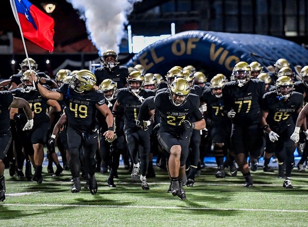 St. John Boso stormed to the top spot in the top 25 media composite high school football rankings after its 28-0 win over Mater Dei on Friday. (Photo: Louis Lopez)