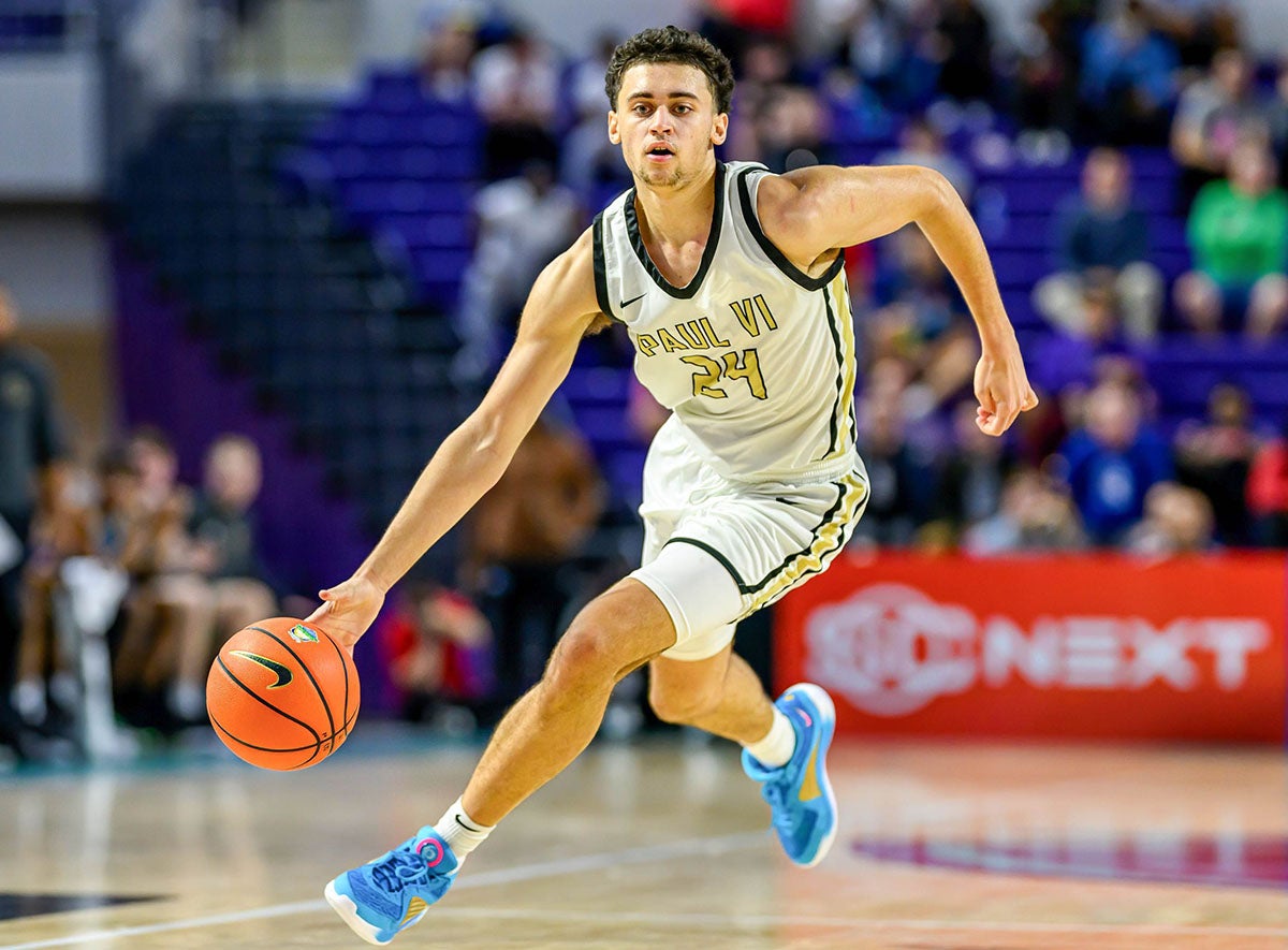 Top 50 Duke signee Darren Harris was named Washington Catholic Athletic Conference Player of the Year after a tremendous senior campaign. (Photo: Eugene Alonzo)