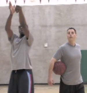 Jeremy Russotti (right) training with NBA
player Shabazz Muhammad. 