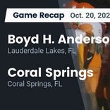 Boyd Anderson win going away against Coral Springs