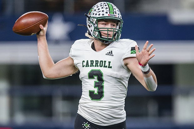Quinn Ewers was named the MaxPreps National Sophomore of the Year after leading Southlake Carroll to a 13-1 record last fall. 