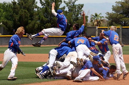 It was a dog pile supreme after the Gaels won their sixth straight Nevada 4A title.