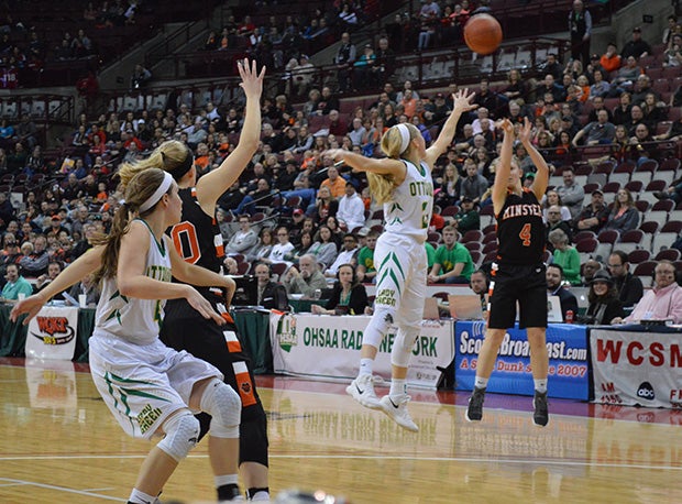Minster freshman Ivy Wolf scored 15 points in the Wildcats D-IV state final win over Ottoville. 