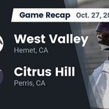 Football Game Recap: Citrus Hill Hawks vs. West Valley Mustangs
