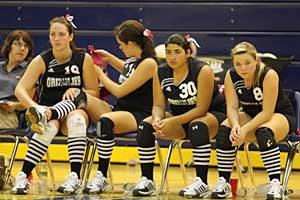 Granite Hills subs watch the second match of the game.