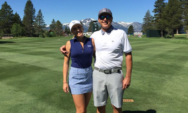 Host Nikki Bondura with her father Buck. 