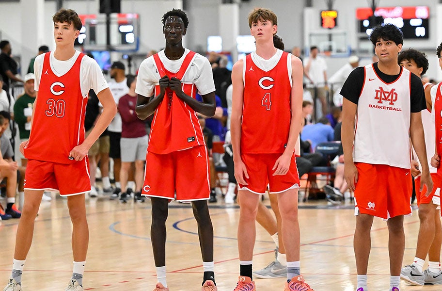 Seven-footers Martin Sibal (left), Akol Nyok and Martin Simko at Section 7 last month. (PHOTO: Mark Jones)