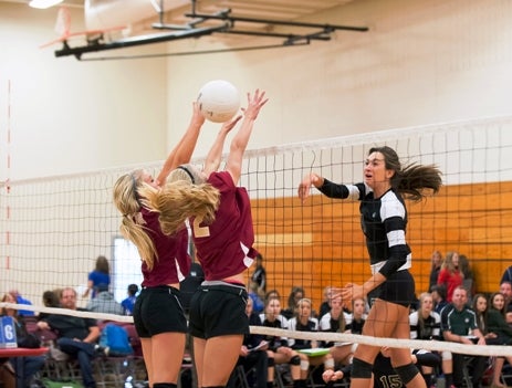 Senior Bridgette Lococo, right, leads Fossil Ridge into the Class 5A volleyball regionals this weekend. Fossil Ridge is seeded No. 13 as regional play begins in all five classifications.