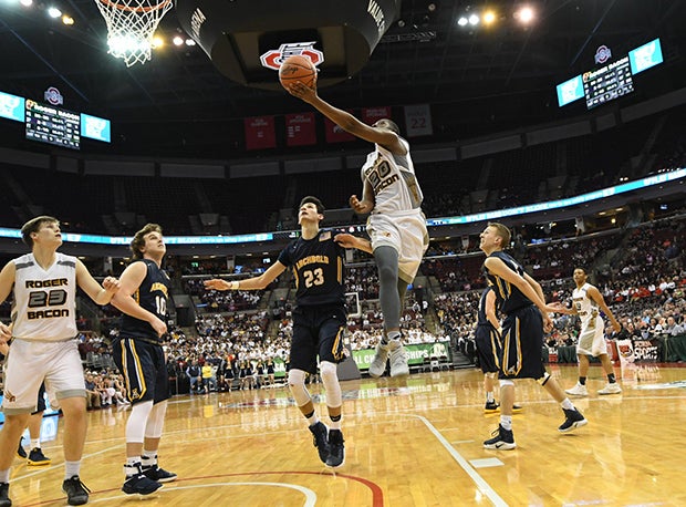Roger Bacon's James Johnson scored 28 points in two D-III state tournament games.