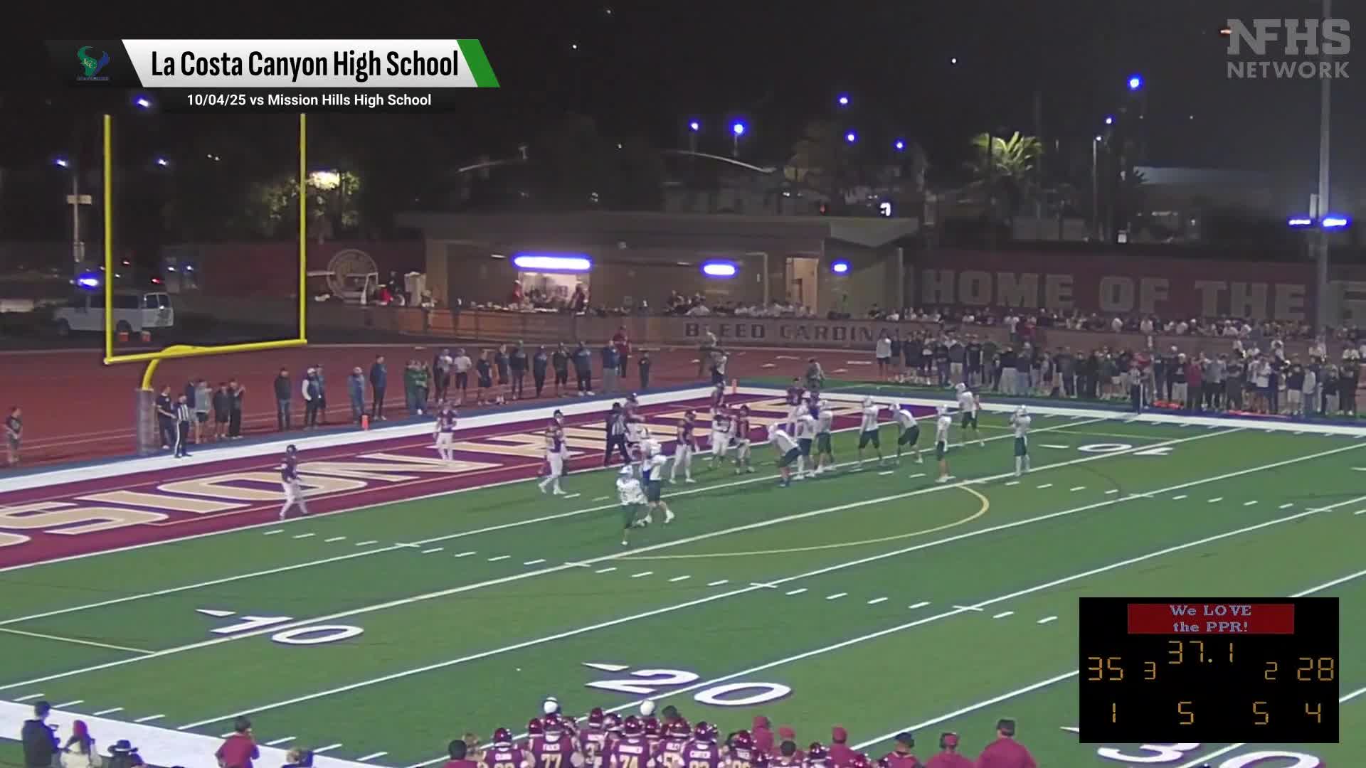 Football Recap: La Costa Canyon Snaps Five-Game Streak of Wins at Home + How To Watch