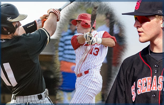 (Left to right) Michael Chavis, Sean Bouchard and Justin Bellinger are three corner infielders who should be selected in next week's MLB Draft.