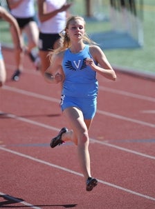 Valor Christian's MaryBeth Sant swept
the sprint events in Class 4A track.