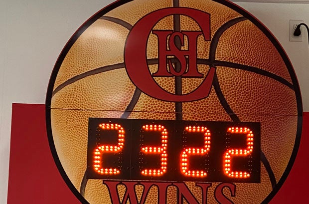 The victory meter in Centralia's gym foyer shows the Orphans' current total. 