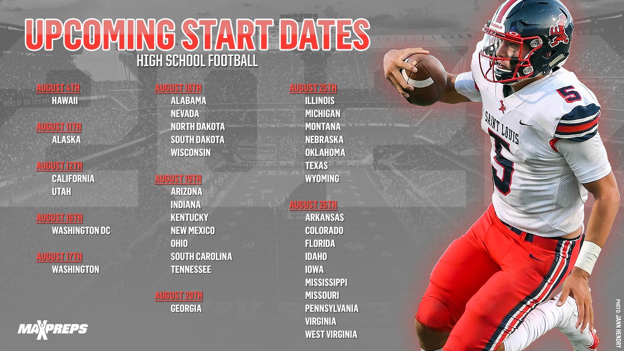 High School Football Start Dates For Games From All 50 States