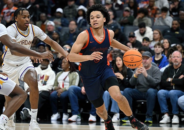 Brayden Burries of Roosevelt leads the California All-State Basketball Team after leading the Mustangs to the Open Division title. In the championship game, the Arizona commit dropped and Open Division record 44 points in the 80-60 win over Archbishop Riordan. (PHOTO: David Steutel)