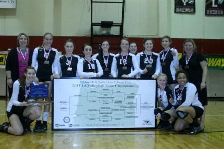 Ione is a tiny school with 62 students. It's a rural spot and a small student body, but it's also home to a volleyball team that won an Oregon 1A title with an undefeated season.
