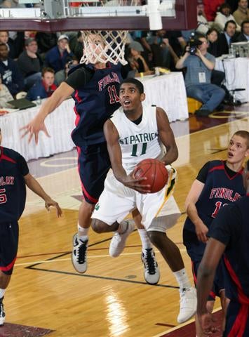 St. Patrick's Irving scoops in two of his game-high 30.