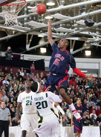 Findlay Prep's Winston Shepard goes over Chase Plummer.