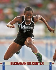 Daje Pugh set two Sac-Joaquin Section
hurdles records on the same day.