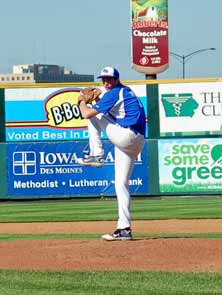 Brandon Brittain, Bob Feller'sthird cousin, tries to emulatehis relative on the mound.