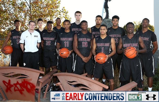 Head coach Luke Barnwell and his 2015-16 Sunrise Christian Academy players