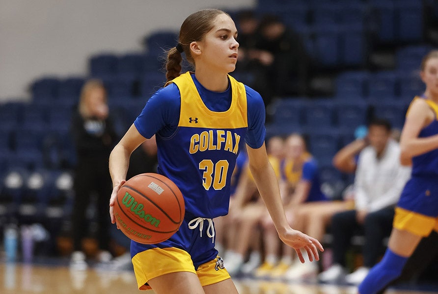 Pictured here playing for Colfax a year ago as an eighth grader, Allie Jenkin scored 41 points Friday night just hours after her father's death. (FILE PHOTO: Clayton Bunt)