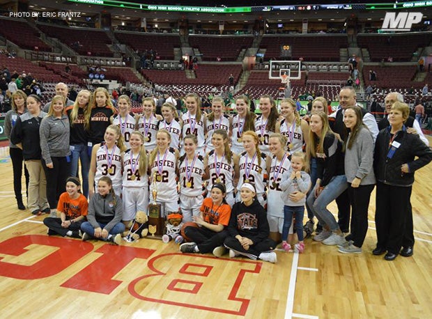 Minster won the 2019 OHSAA Division IV girls basketball state title, which was the program's fourth.