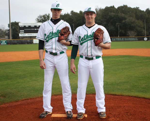 Pitchers Cooper Jones (left) and Avery Geyer