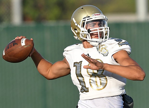 Sophomore Jake Garcia, shown playing for Long Beach Poly last season, is considered one of the top quarterbacks in the nation. 
