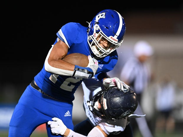 Isaiah Glasker (12) had a touchdown catch in the fourth quarter for Bingham. 
