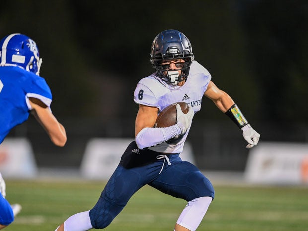 Noah Kjar caught two touchdowns for Corner Canyon on Friday night. 